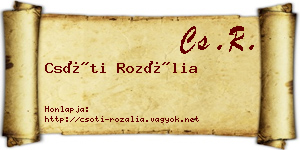 Csóti Rozália névjegykártya